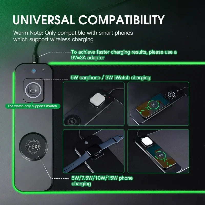 Mouse Pad RGB XL con Carga Inalámbrica — LuxuGlow
