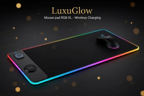 Mouse Pad RGB XL con Carga Inalámbrica — LuxuGlow
